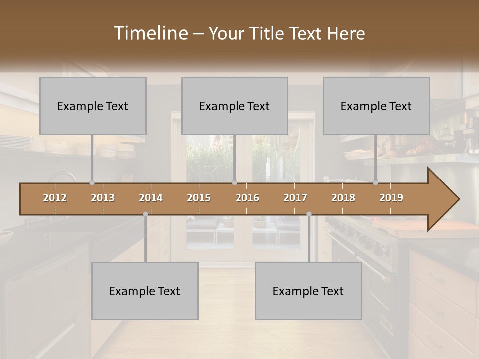 A Kitchen With A Stove Top Oven Sitting Under A Skylight PowerPoint Template