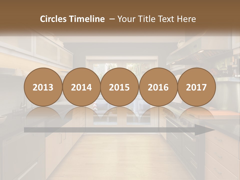 A Kitchen With A Stove Top Oven Sitting Under A Skylight PowerPoint Template