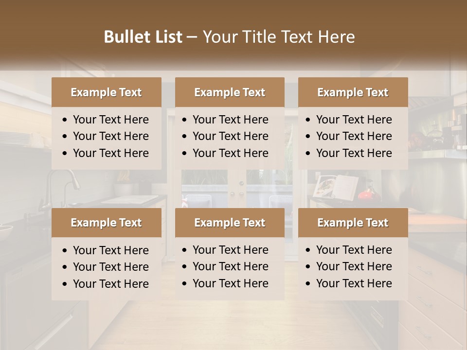 A Kitchen With A Stove Top Oven Sitting Under A Skylight PowerPoint Template