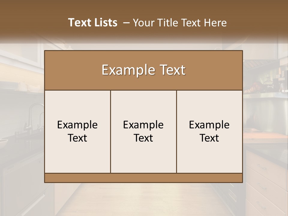 A Kitchen With A Stove Top Oven Sitting Under A Skylight PowerPoint Template