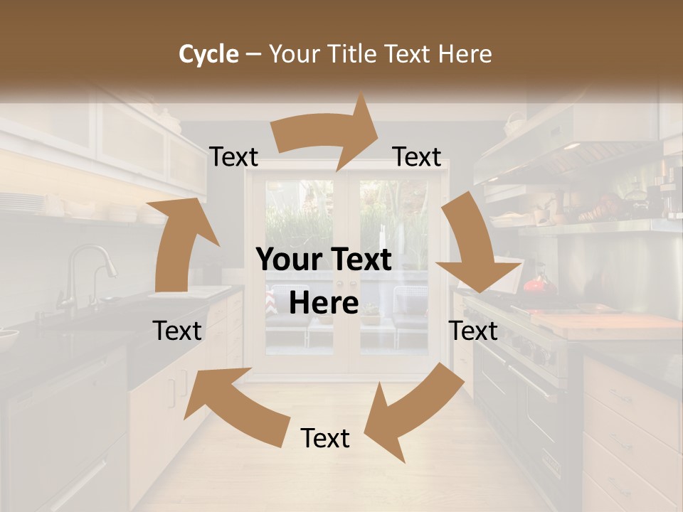 A Kitchen With A Stove Top Oven Sitting Under A Skylight PowerPoint Template