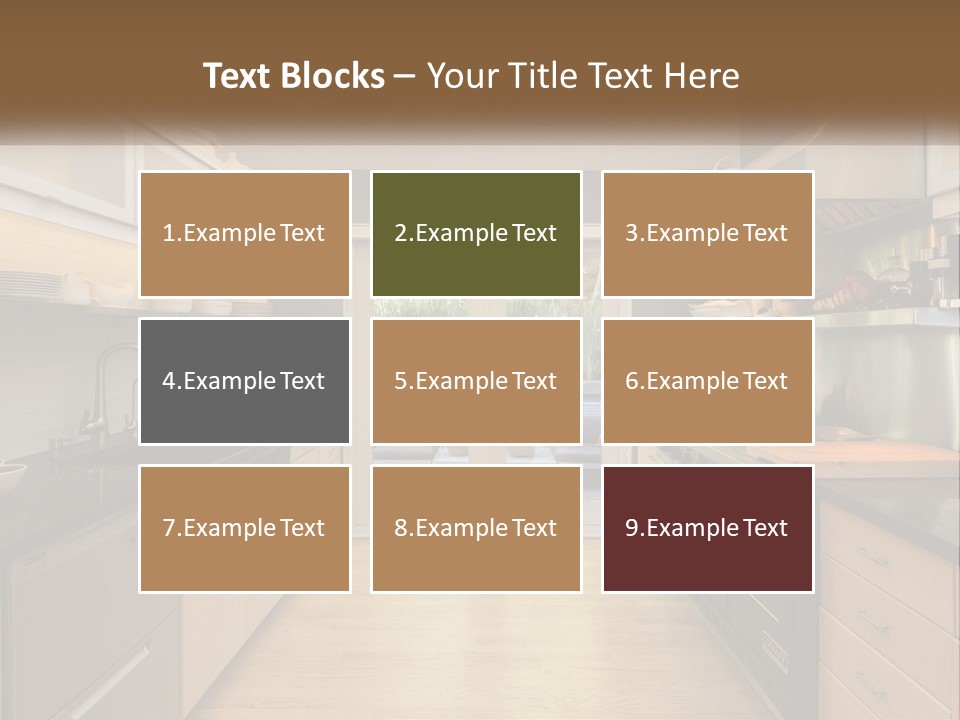 A Kitchen With A Stove Top Oven Sitting Under A Skylight PowerPoint Template
