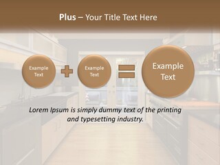 A Kitchen With A Stove Top Oven Sitting Under A Skylight PowerPoint Template