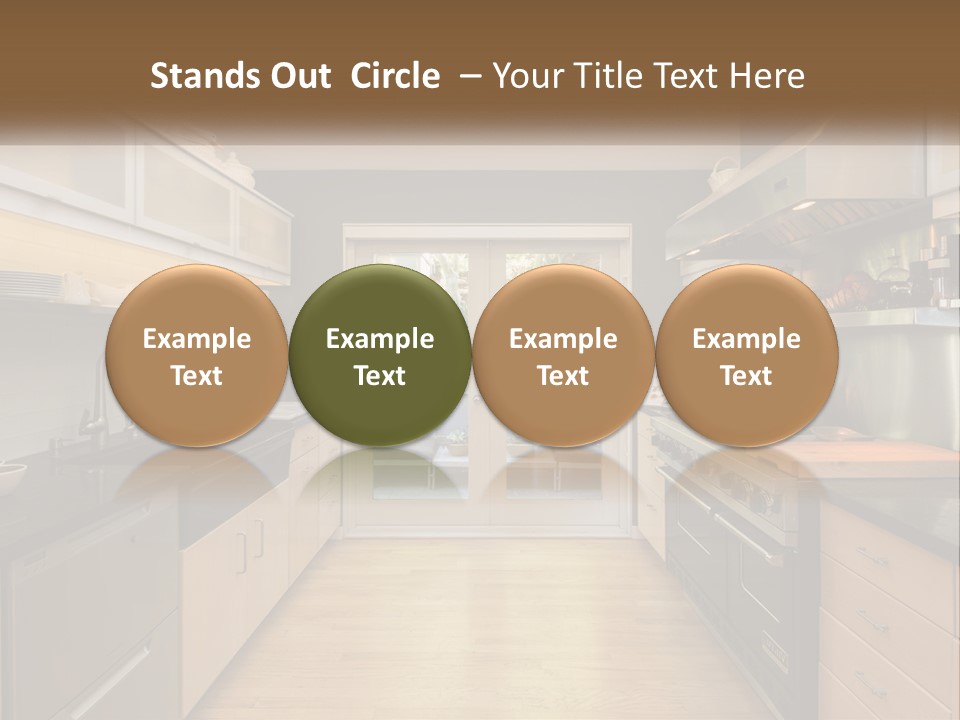 A Kitchen With A Stove Top Oven Sitting Under A Skylight PowerPoint Template