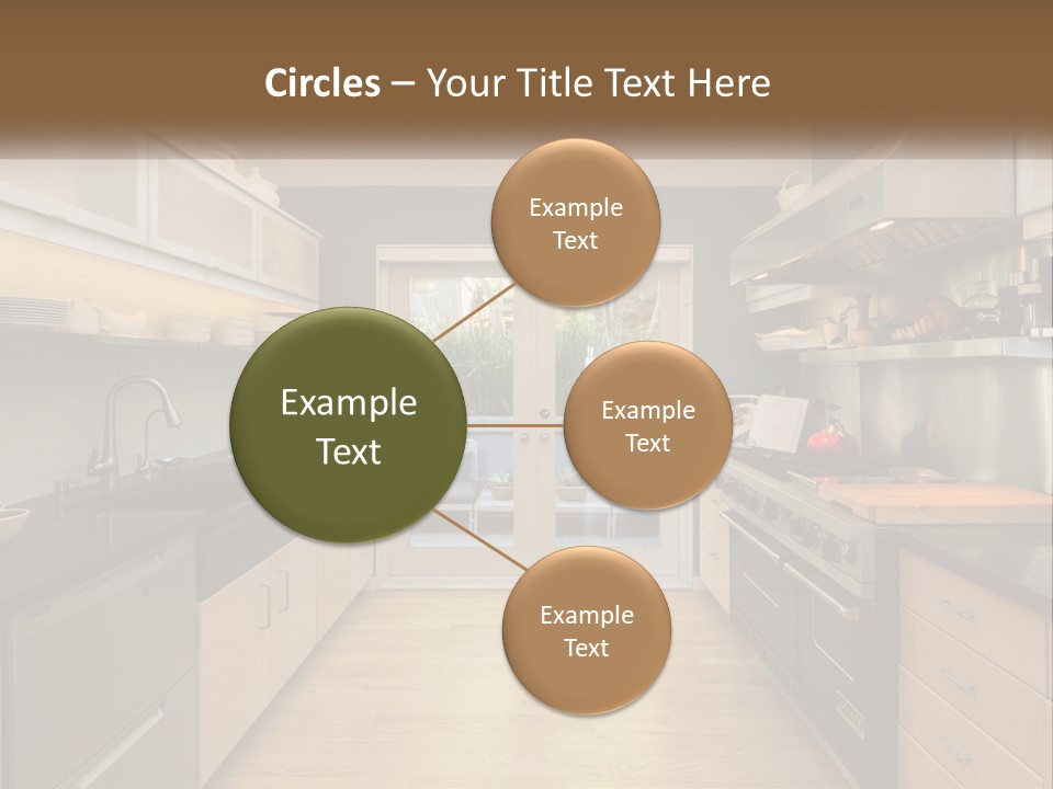 A Kitchen With A Stove Top Oven Sitting Under A Skylight PowerPoint Template