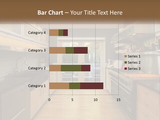 A Kitchen With A Stove Top Oven Sitting Under A Skylight PowerPoint Template