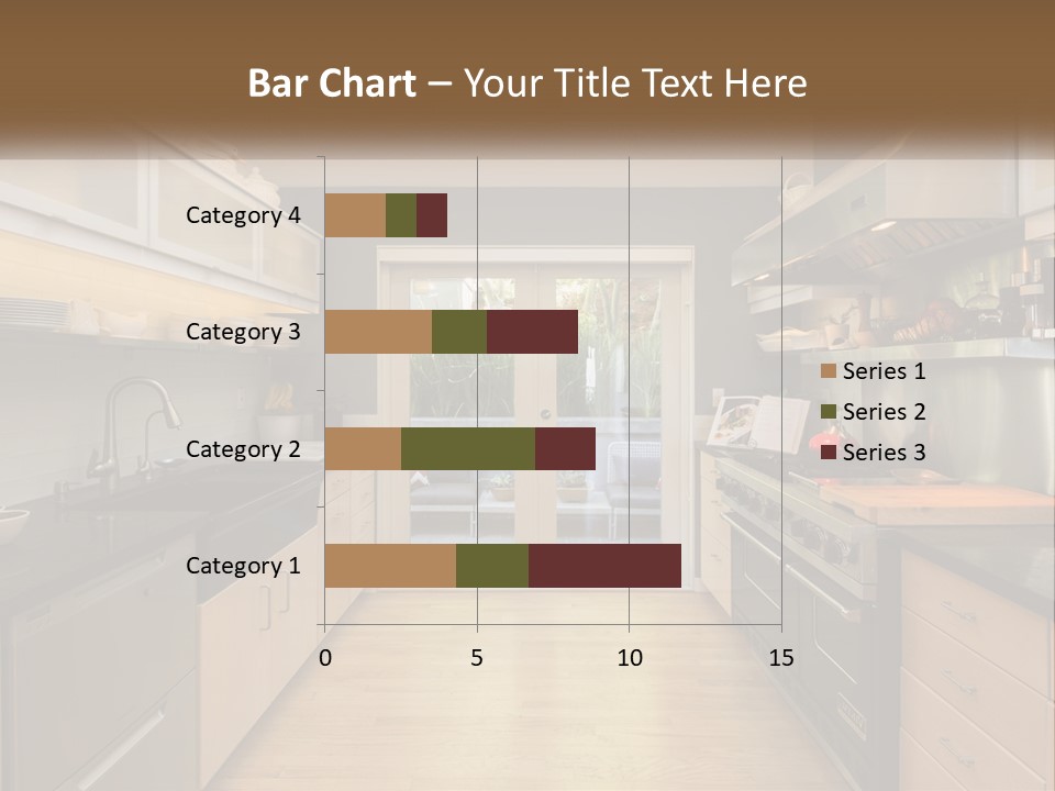 A Kitchen With A Stove Top Oven Sitting Under A Skylight PowerPoint Template