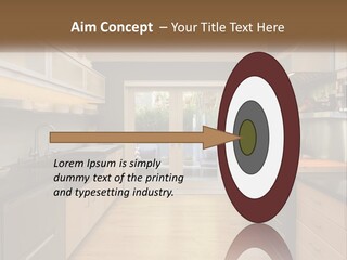 A Kitchen With A Stove Top Oven Sitting Under A Skylight PowerPoint Template