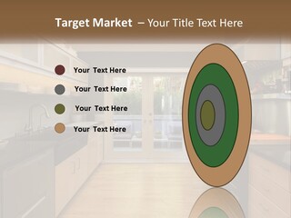 A Kitchen With A Stove Top Oven Sitting Under A Skylight PowerPoint Template