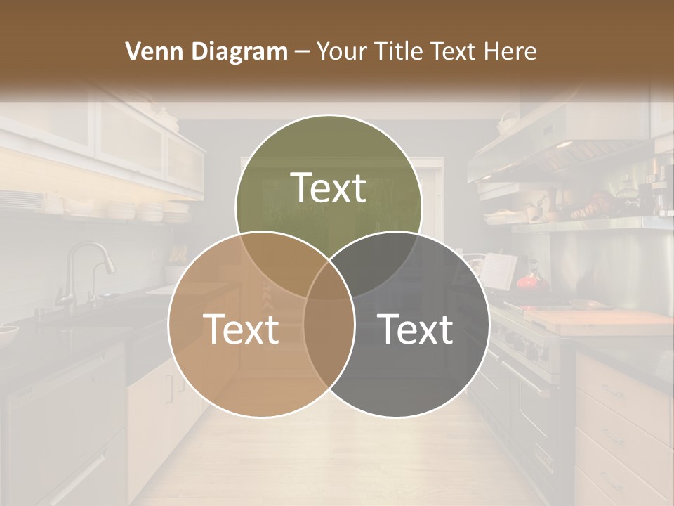 A Kitchen With A Stove Top Oven Sitting Under A Skylight PowerPoint Template
