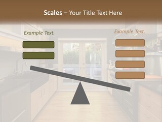 A Kitchen With A Stove Top Oven Sitting Under A Skylight PowerPoint Template
