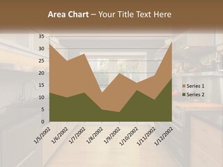 A Kitchen With A Stove Top Oven Sitting Under A Skylight PowerPoint Template