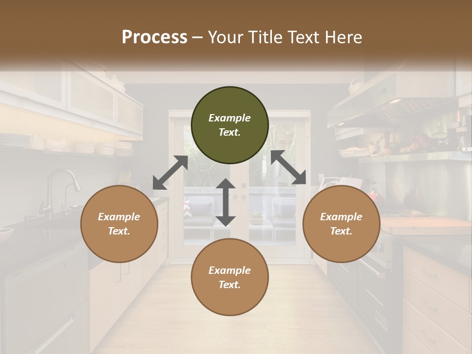 A Kitchen With A Stove Top Oven Sitting Under A Skylight PowerPoint Template