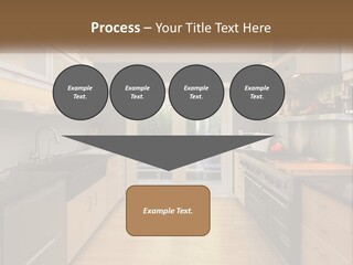 A Kitchen With A Stove Top Oven Sitting Under A Skylight PowerPoint Template