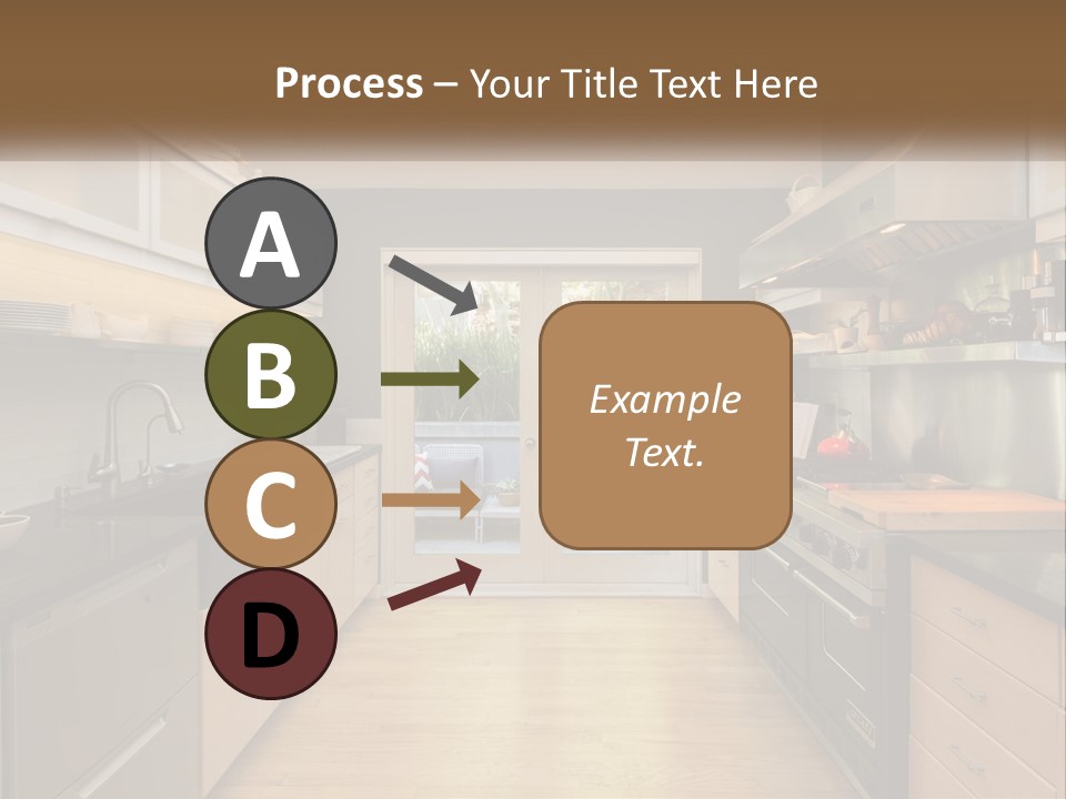 A Kitchen With A Stove Top Oven Sitting Under A Skylight PowerPoint Template