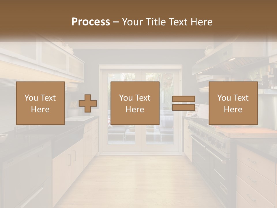 A Kitchen With A Stove Top Oven Sitting Under A Skylight PowerPoint Template