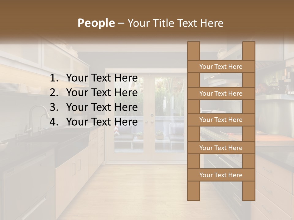 A Kitchen With A Stove Top Oven Sitting Under A Skylight PowerPoint Template