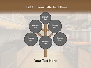 A Kitchen With A Stove Top Oven Sitting Under A Skylight PowerPoint Template