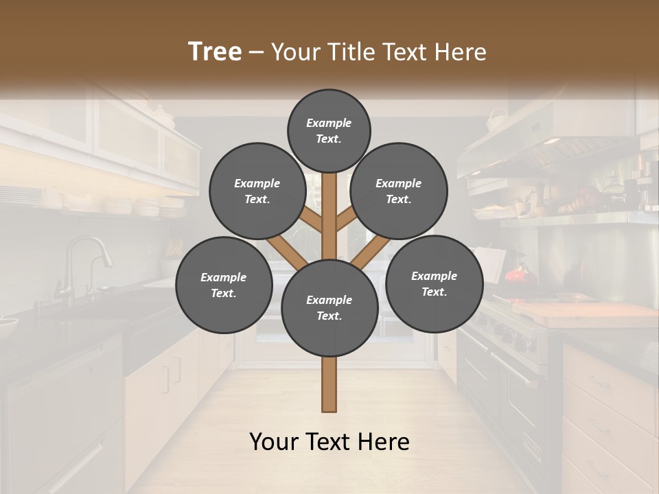 A Kitchen With A Stove Top Oven Sitting Under A Skylight PowerPoint Template