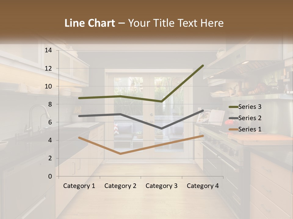 A Kitchen With A Stove Top Oven Sitting Under A Skylight PowerPoint Template