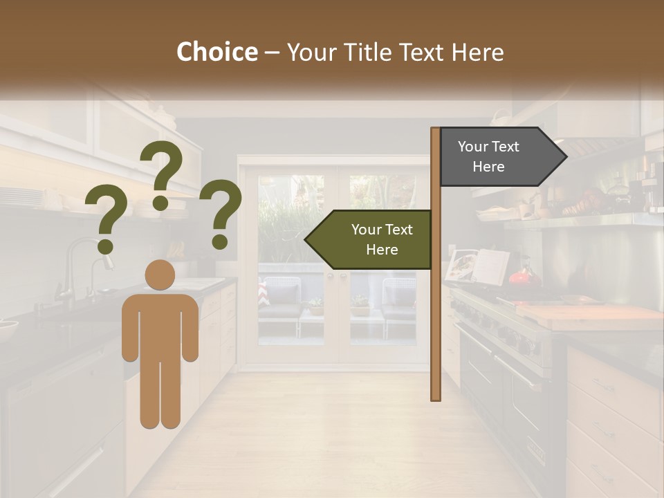 A Kitchen With A Stove Top Oven Sitting Under A Skylight PowerPoint Template