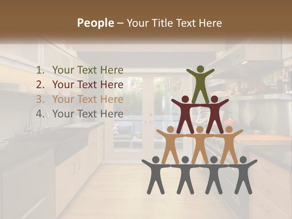 A Kitchen With A Stove Top Oven Sitting Under A Skylight PowerPoint Template