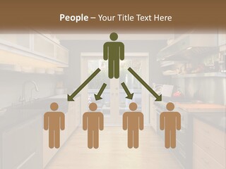 A Kitchen With A Stove Top Oven Sitting Under A Skylight PowerPoint Template