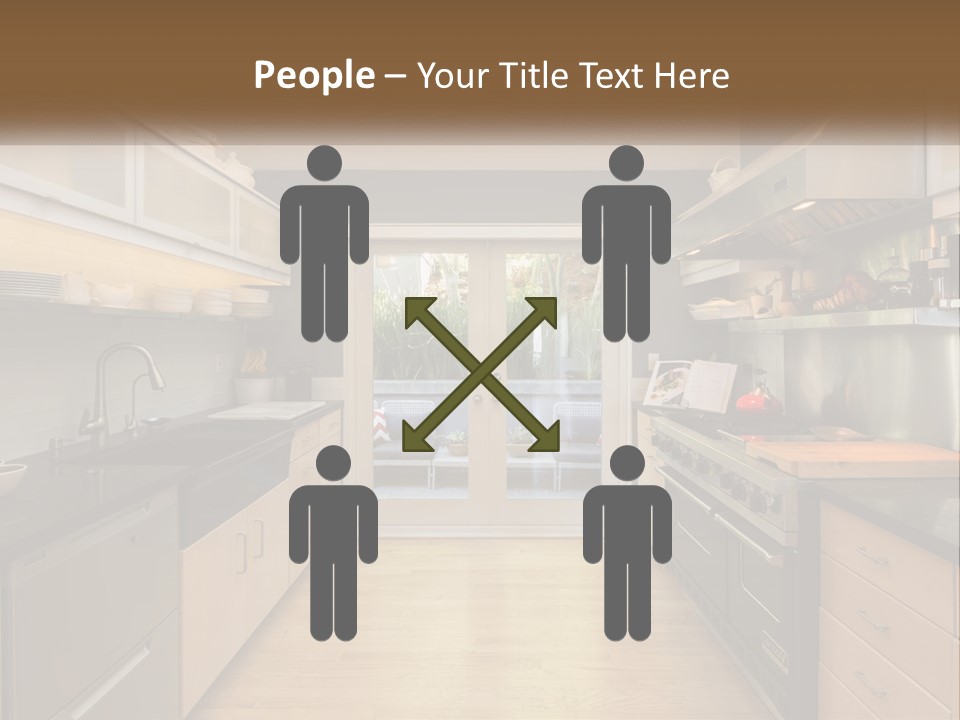 A Kitchen With A Stove Top Oven Sitting Under A Skylight PowerPoint Template