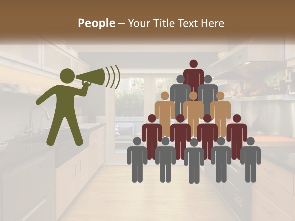 A Kitchen With A Stove Top Oven Sitting Under A Skylight PowerPoint Template