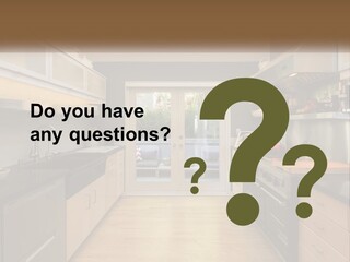 A Kitchen With A Stove Top Oven Sitting Under A Skylight PowerPoint Template