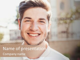 A Man With A Smile On His Face PowerPoint Template