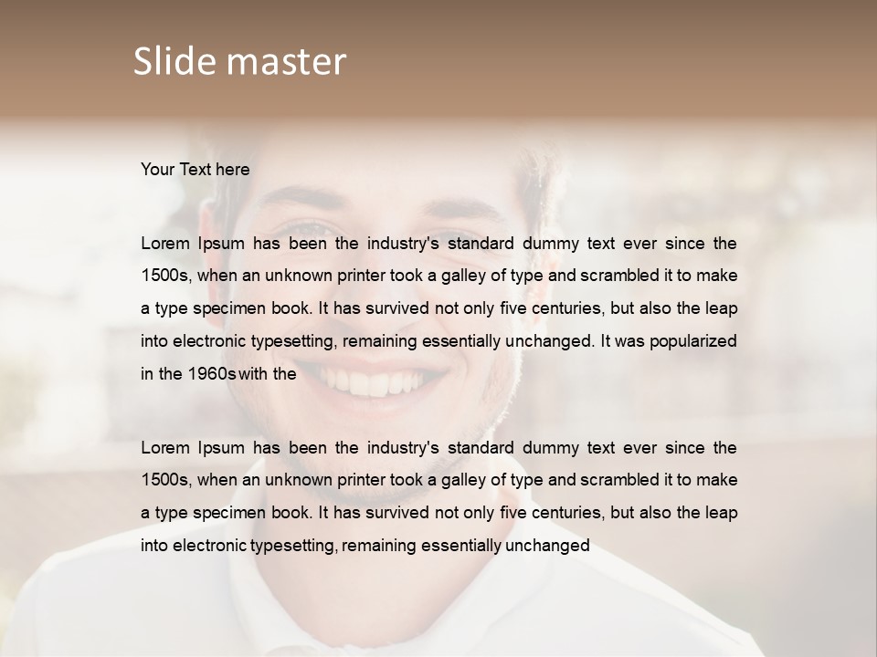 A Man With A Smile On His Face PowerPoint Template