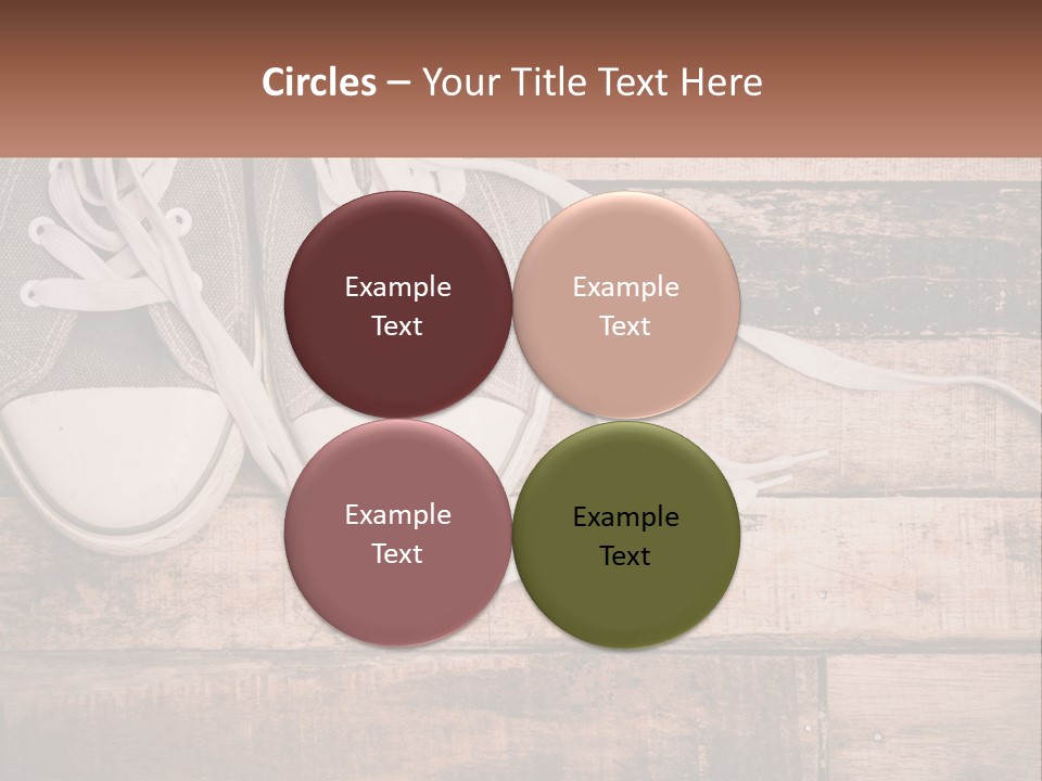 A Pair Of Gray Sneakers On A Wooden Floor PowerPoint Template