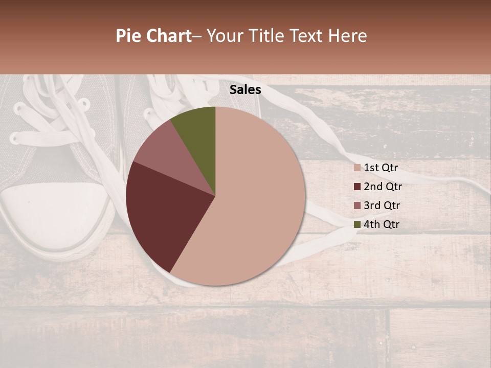 A Pair Of Gray Sneakers On A Wooden Floor PowerPoint Template