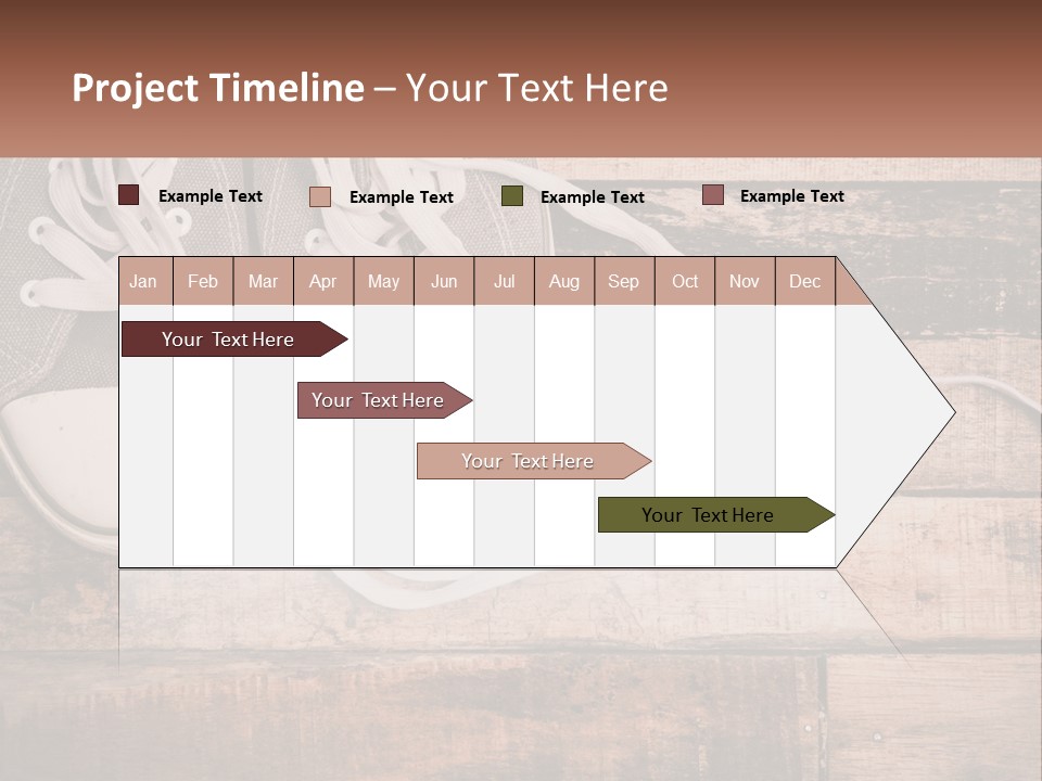 A Pair Of Gray Sneakers On A Wooden Floor PowerPoint Template