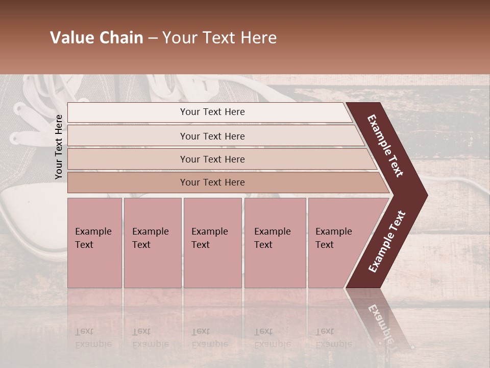 A Pair Of Gray Sneakers On A Wooden Floor PowerPoint Template