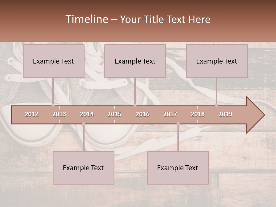 A Pair Of Gray Sneakers On A Wooden Floor PowerPoint Template