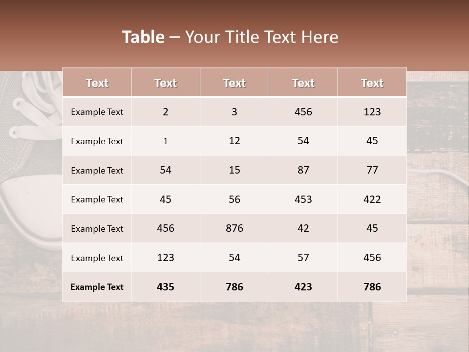 A Pair Of Gray Sneakers On A Wooden Floor PowerPoint Template