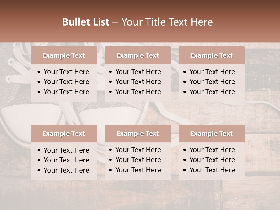 A Pair Of Gray Sneakers On A Wooden Floor PowerPoint Template