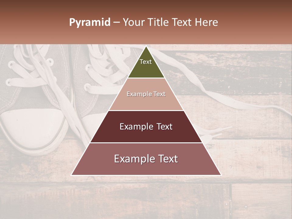 A Pair Of Gray Sneakers On A Wooden Floor PowerPoint Template