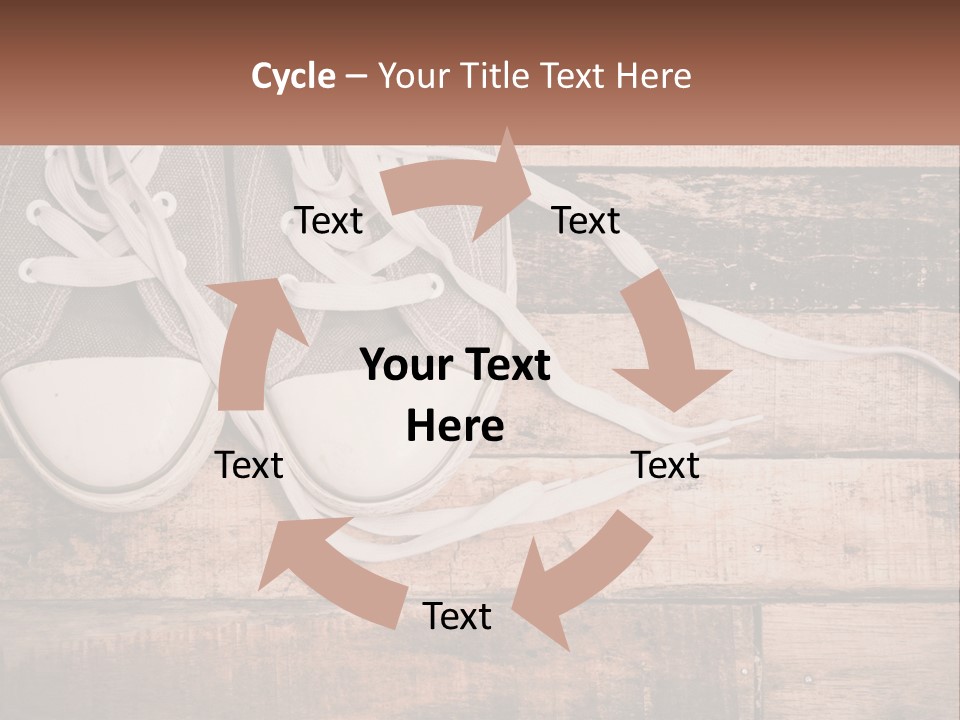 A Pair Of Gray Sneakers On A Wooden Floor PowerPoint Template