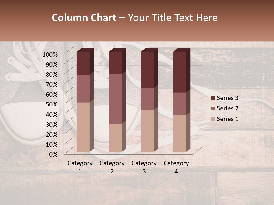 A Pair Of Gray Sneakers On A Wooden Floor PowerPoint Template