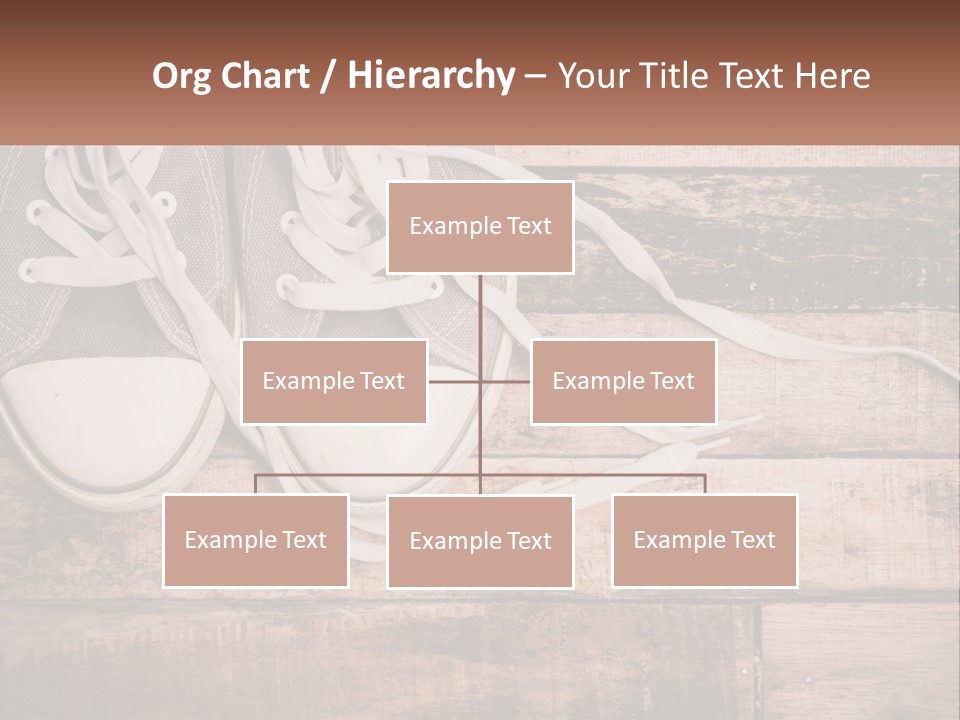 A Pair Of Gray Sneakers On A Wooden Floor PowerPoint Template