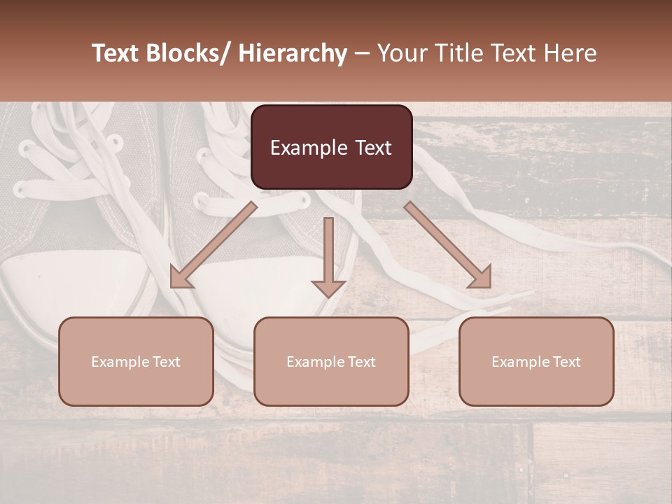 A Pair Of Gray Sneakers On A Wooden Floor PowerPoint Template