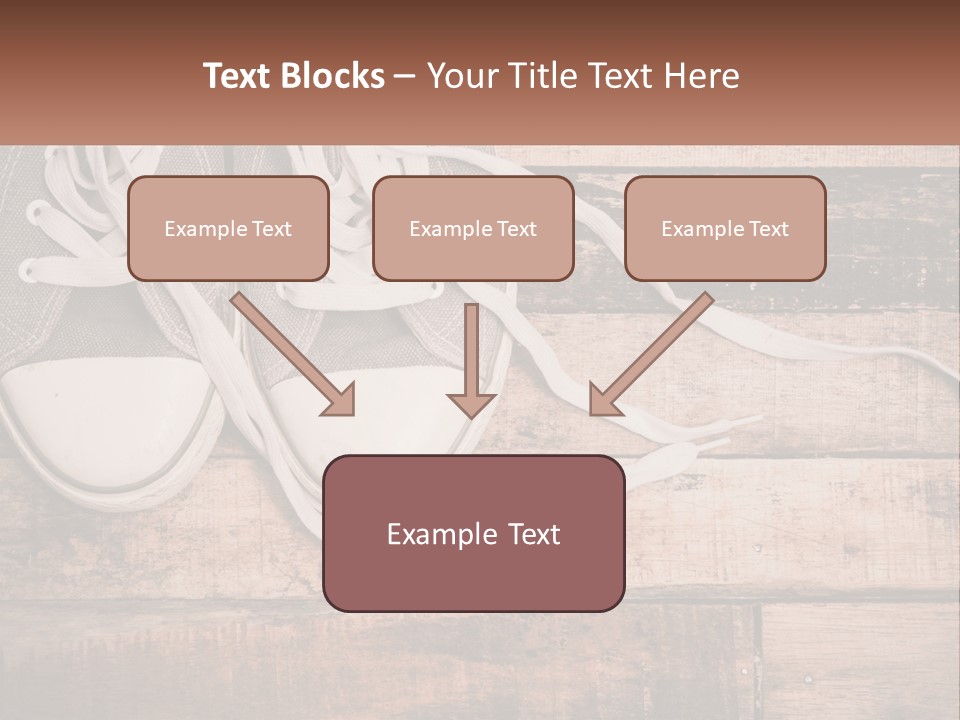 A Pair Of Gray Sneakers On A Wooden Floor PowerPoint Template
