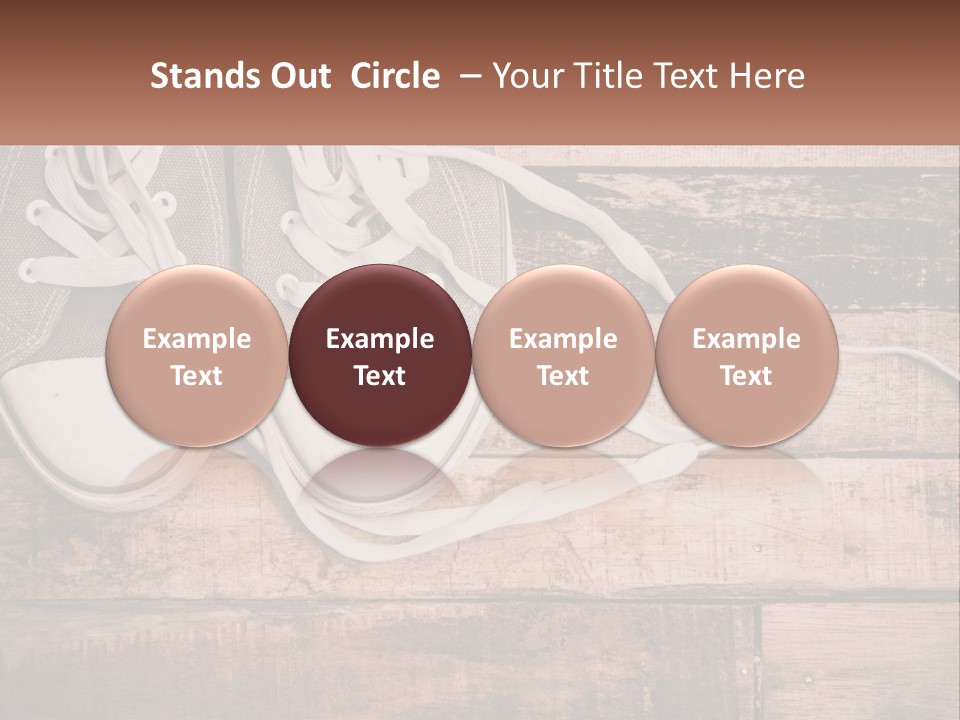 A Pair Of Gray Sneakers On A Wooden Floor PowerPoint Template