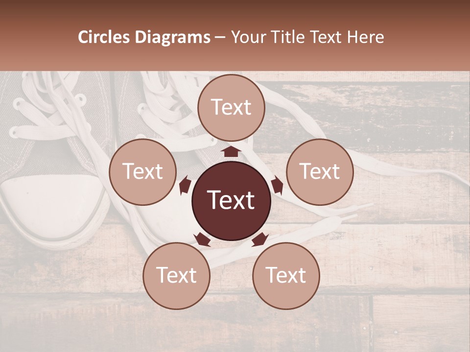 A Pair Of Gray Sneakers On A Wooden Floor PowerPoint Template