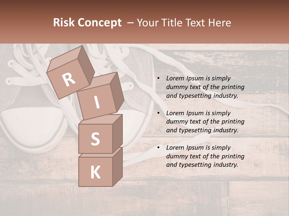 A Pair Of Gray Sneakers On A Wooden Floor PowerPoint Template