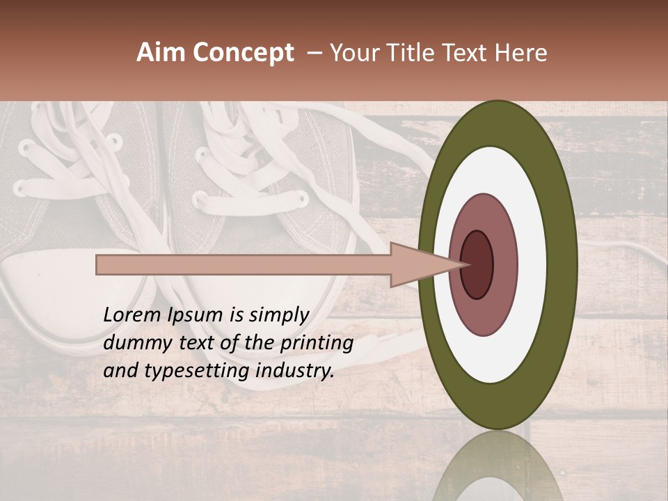 A Pair Of Gray Sneakers On A Wooden Floor PowerPoint Template