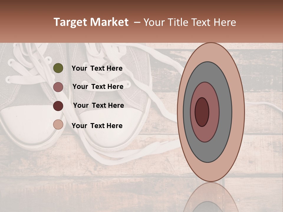 A Pair Of Gray Sneakers On A Wooden Floor PowerPoint Template